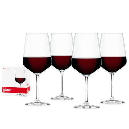 Spiegelau Style Red Wine Glasses Set of 4 – Elegant Stemmed Crystal Wine Glassware for Cabernet, Merlot & Pinot Noir – Lead-Free Crystal Glass Set for Home & Entertaining - style: Red Wine Glasses