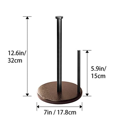 Wood Paper Towel Holder Countertop, OBODING, Farmhouse Kitchen Paper Towel Holders Stand with Real Wooden Base, fits Standard and Jumbo Size Paper Towels (Dark Brown) - color: Dark Brown Wood