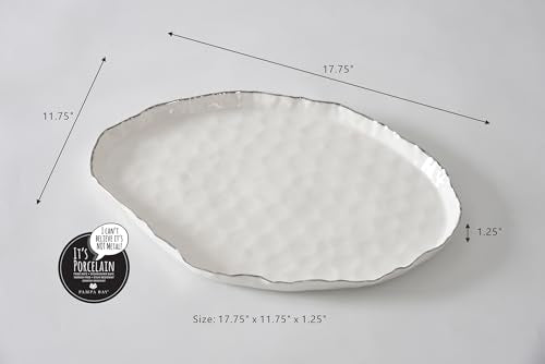 Portofino Plata, Large Oval Platter, 17.75" x 11.75" x 1.25" - size: Large