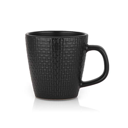 Stone Lain Abigael Weave Stoneware Dish Set, 4 Mugs, Black - color: Abigael - Black, size: 4 Mugs