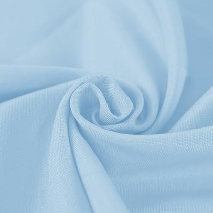 Fokitut 2 Pack Waterproof Round Tablecloth, 120 Inch, Stain Resistant and Wrinkle Polyester Table Cloth, Fabric Table Cover for Kitchen Dining, Wedding, Party, Holiday Dinner-Blue Mist - color: Blue Mist, size: Round-120''-2pack