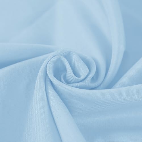 Fokitut 2 Pack Waterproof Round Tablecloth, 108 Inch, Stain Resistant and Wrinkle Polyester Table Cloth, Fabric Table Cover for Kitchen Dining, Wedding, Party, Holiday Dinner-Blue Mist - color: Blue Mist, size: Round-108''-2pack