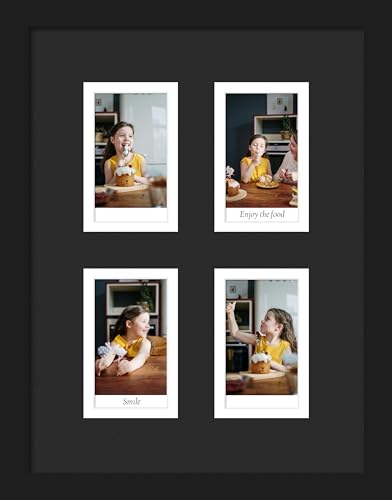 DUENPY 7.2x9.5 Polaroid 4 Opening Mini Frame Black | Polished Plexiglass Offers Clear View, Dedicated Frame to Display Your Favorite Instant Polaroid Prints - color: Black, size: 7.2x9.5（2x3 opening）