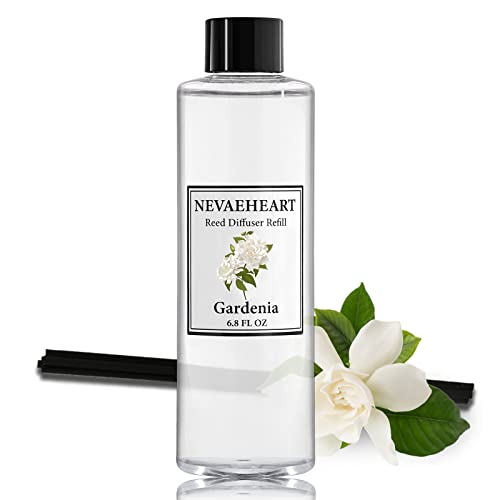 Reed Diffuser Refill, Gardenia Reed Diffuser Oil with Sticks Set, 6.8oz(200ml) Reed Diffuser Oil Refill Home Fragrance for Bedroom, Bathroom Home Decor - size: 6.8 Fl Oz (Pack of 1)