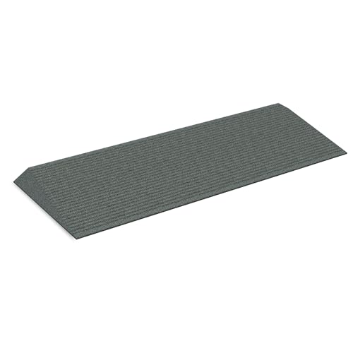 EZ-ACCESS Transitions Low Pile Transitional Non Slip Rubber Angled Entry Mat Ideal for Indoor and Outdoor Use (Grey, 1.5 inches) - color: Grey, size: 1.5 Inches