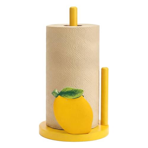 Lemon Paper Towel Holder 3D Lemon Kitchen Decor Countertop Toilet Paper Towel Stand 12.5 Inch Yellow Resin Decorative Funny Housewarming Gifts for Women Farmhouse, Home Decor - style: Lemon