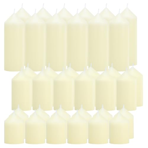 36 Pcs Ivory Pillar Candles Bulk Set，3 Different Lengths 2 x 3/4/6 Inch (12 Each)，Hurricane Candles，Dripless Unscented Smokeless，Gives You a Better Atmosphere When Organizing an Event Party. - color: 36 Pointed-tip, size: 2 x 3/4/6 Inch