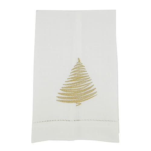 Holly Jolly Embroidered Christmas Tree Guest Towel (Set of 4)