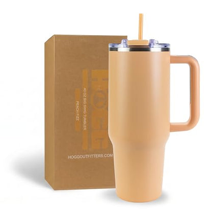Hogg Big Swig 40oz Tumbler with Handle and Straw - Peach Fizz, 40 oz Tumbler, Insulated Cup with Handle, 40oz Water Bottle with Straw, Thermal Cups, Leak Proof Lid, Travel Mugs, Stainless Steel - color: Peach Fizz