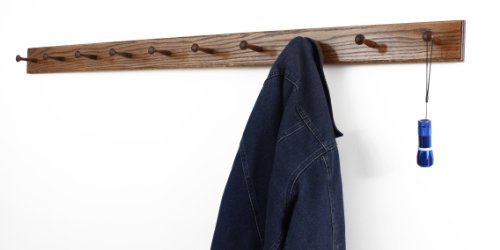 Solid Oak Shaker Peg Rack Made in The USA - Chestnut Stain 41 x 3.5 Inches with 7 Pegs - color: Chestnut, size: 41" x 3.5" with 7 pegs