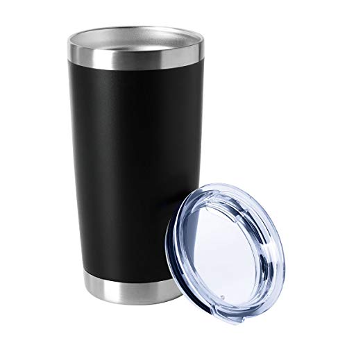 HASLE OUTFITTERS 20oz Tumblers Bulk Stainless Steel Cups with Lid Double Wall Vacuum Insulated Coffee Mugs for Cold & Hot Drinks 1 Pack, Black - color: Black-A, size: 1 Count (Pack of 1)