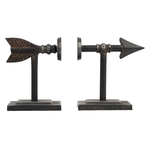 Creative Co-Op Bronze Arrow Shaped Cast Iron Bookends (Set of 2 Pieces) - color: Bronze