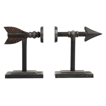 Creative Co-Op Bronze Arrow Shaped Cast Iron Bookends (Set of 2 Pieces) - color: Bronze