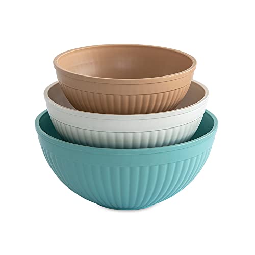 Nordic Ware Prep and Serve Mixing Bowls Set, 3-Piece, Earth-Tones - color: Earth-Tones, size: 3-Piece