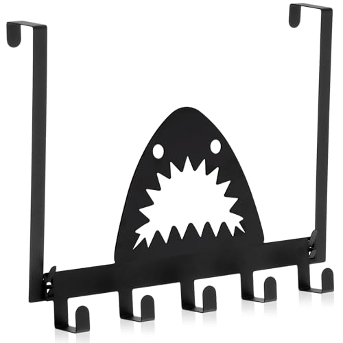 Reallnaive Shark Over The Door Hooks Bathroom Decoration Hanger Wall Mount Art Funny Rack Holder for Towel, Hat, Coat, Cloth, Keychain, Bag, Christmas Gift - style: Shark