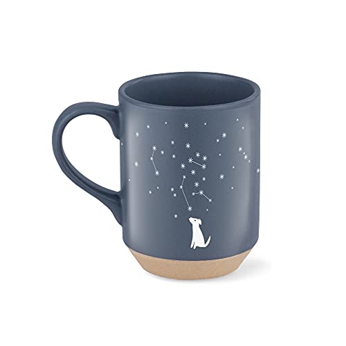 Fringe Studio Celestial Dog Stoneware Mug, 12 fl oz, Navy, 429017 - color: Celestial Dog