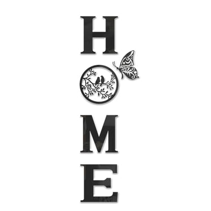 CrazyDeal Home Signs Decor Aesthetic Bird Wall Art Letter Wall decor for Living Room Bedroom Kitchen Farmhouse Wall Hanging Modern Decorations Large (Black Acrylic,49.2 X 15.7 Inch)
