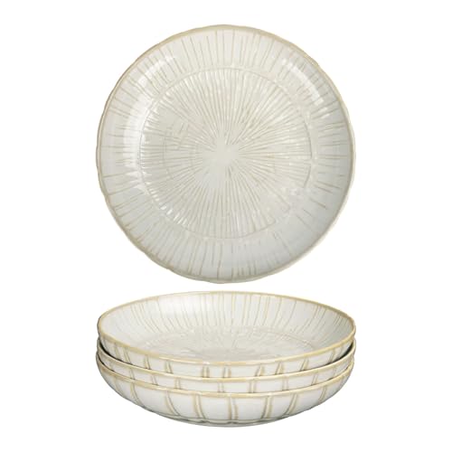 7.9-inch round dinner plates (4-pack), ceramic salad plates, dinner plate set, appetizer plates, suitable for salads, appetizers, desserts, and fruits. - color: White5