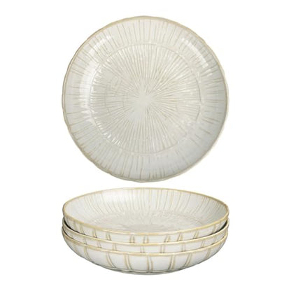 7.9-inch round dinner plates (4-pack), ceramic salad plates, dinner plate set, appetizer plates, suitable for salads, appetizers, desserts, and fruits. - color: White5