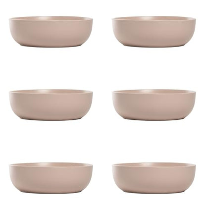 10 Strawberry Street Wazee Matte Coupe Dinnerware, Bowl, Blush, Set of 6 - color: Blush, size: 7.5" Dinner Bowl, style: Dinner Bowl