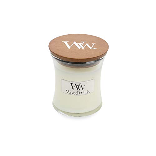 WoodWick Mini Island Coconut Hourglass Jar Candle, Wood, White, 7 x 7 x 8 cm
