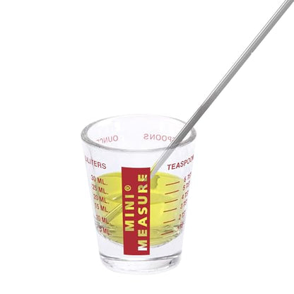 Kolder Mini Measure Heavy Glass, 20-Incremental Measurements Multi-Purpose Liquid and Dry Measuring Shot Glass, Red and Blue, Set of 2 - color: Red and Blue, size: Set of 2