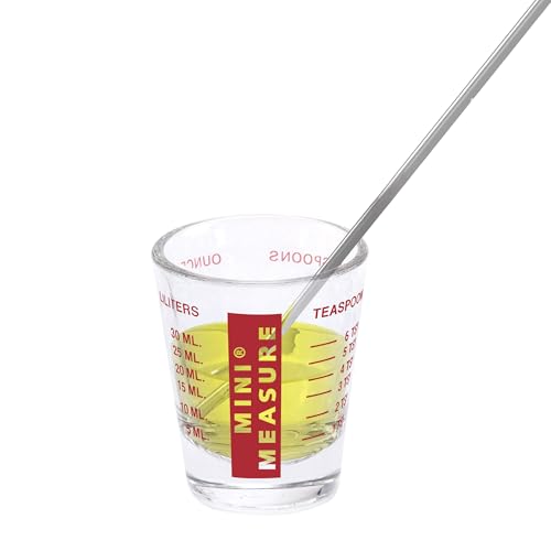 Kolder Mini Measure Heavy Glass, 20-Incremental Measurements Multi-Purpose Liquid and Dry Measuring Shot Glass, Red - color: Red, size: Single