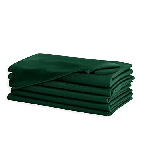 Cloth Napkins Set of 6, 18 x 18 Inch, Washable Hunter Green Dinner Napkins with Hemmed Edges for Restaurant, Wedding and Holiday - color: Hunter Green, size: 18" x 18" (Set of 6)