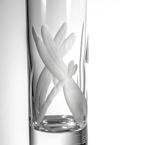 Rolf Glass Dragonfly Shot Glass | 2.5oz Engraved Glass Cordial | Elegant Spring Design | Lead-Free and Diamond-Wheel-Engraved | Made in the USA | Set of 4 - color: Shot Glass 4 Set