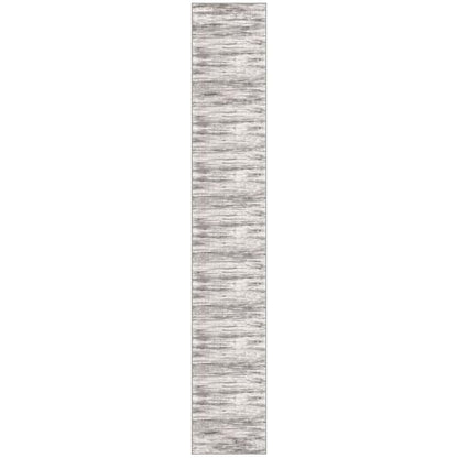 KOZYFLY Modern Abstract Hallway Runner, 2x12 Washable Rug Runner Non-Slip Soft Striped Kitchen Runner Rug, Grey/Light Beige/Brown Print Carpet for Entryway Bathroom - color: Grey/Light Beige/Brown, size: 2' x 12' (Runner)