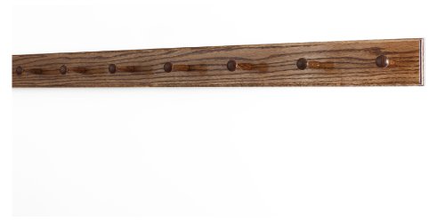 Solid Oak Shaker Peg Rack Made in The USA - Chestnut Stain 41 x 3.5 Inches with 7 Pegs - color: Chestnut, size: 41" x 3.5" with 7 pegs