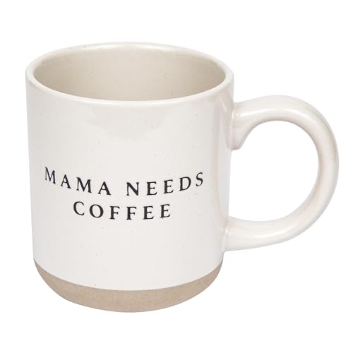 Sweet Water Decor Mama Needs Coffee Stoneware Coffee Mugs - 14Oz Cute Coffee Mugs for Hot & Cold Drinks - Dishwasher & Microwave Safe - Mothers Day Gift - Ideal Tea & Espresso Mugs - style: Mama Needs Coffee