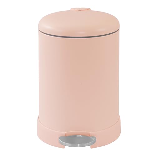 Glad Small Trash Can, 1.2 Gallon | Round Stainless Steel Garbage Bin with Soft Close Lid & Step Foot Pedal | Metal Waste Basket with Removable Inner Bucket, Rust - color: Rust