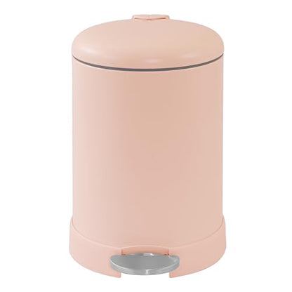 Glad Small Trash Can, 1.2 Gallon | Round Stainless Steel Garbage Bin with Soft Close Lid & Step Foot Pedal | Metal Waste Basket with Removable Inner Bucket, Rust - color: Rust