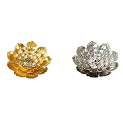 Incense Holder with Incense Stick Tray,Multi-Functional Incense Burner and Stick Holder Combo,Ash Holder (1, Golden,Silvery) - color: Golden,silvery