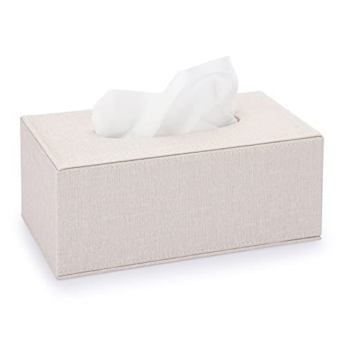 Sumnacon Tissue Box Cover Rectangle Linen Tissue Box,Stylish Tissue Box Holder with Magnetic Bottom,Decorative Tissue Cover for Bathroom Toilet Bedroom Living Room Table Desk Office, Beige - color: Beige, size: Medium