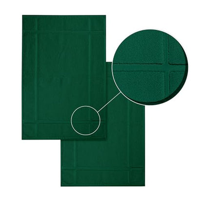 100% Cotton Bath Mat 24x17 Inches, 1350 GSM Thick Plush, Soft Absorbent, Oeko-Tex Certified, Durable Construction– Green - color: Green
