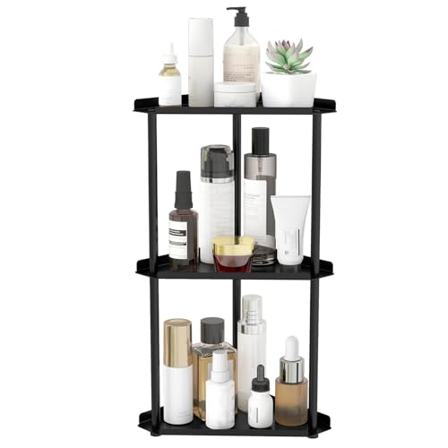 Jesginboo 3 Tier Bathroom Counter Organizer, Vanity Organizer Corner Shelf | Skincare, Makeup Countertop Organizers, Kitchen, Bathroom Counter Storage, Black - color: Black 3 Tier