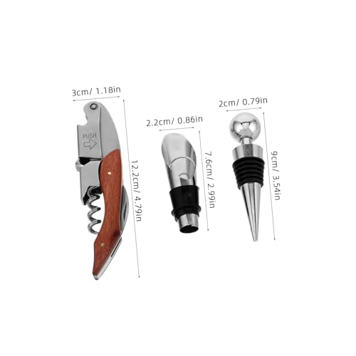 Luxshiny 1set Stainless Steel Wine Set Box Creative Opener Kit Wine Bottle Accessories Corkscrew Pourer for Men Women