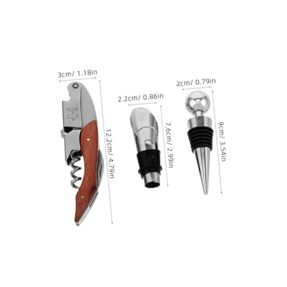 Luxshiny 1set Stainless Steel Wine Set Box Creative Opener Kit Wine Bottle Accessories Corkscrew Pourer for Men Women
