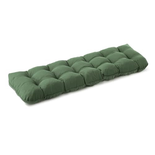 IPYNBAP Outdoor Bench Cushion, 59x18x5 Inch, Water-Resistant Bench Cushion for Outdoor/Indoor Furniture, Patio Bench Seat Cushion, Fade Resistant Outdoor Cushions for Porch Swing Couch, Dark Green - color: Dark Green, size: 59x18x5 Inch