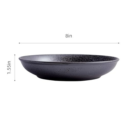 8 Inch Ceramic Pasta Bowls Salad Bowls Large Ceramic Serving Bowls for Soup, Dessert, Shallow Bowls Plates for Dinner (4Pack, Dark Brown) - color: Dark Brown