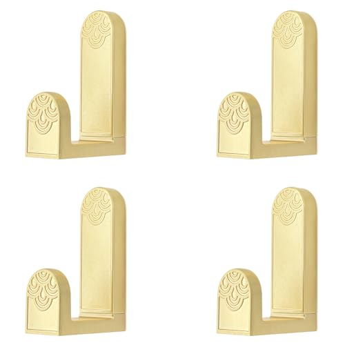 Vintage Wall Hooks for Hanging, Decorative Coat Hooks Wall Mount Unique Wall Decor Key Purse Hat Clothes Robe Towel Hook for Bathroom Shower Closet Entryway Antique Gold 4 Pack - color: Antique Gold