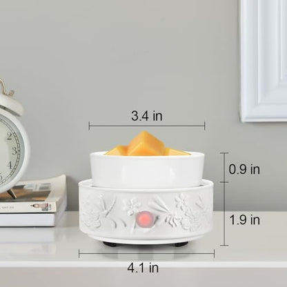 Wax Melt Warmer for Scented Wax Ceramic Wax Warmer Fragrances(Dragonfly) | Candle Oils Home Fragrance Wax Burner True White Electric Candle Warmer as Gifts for Mom Women - color: White Dragonfly