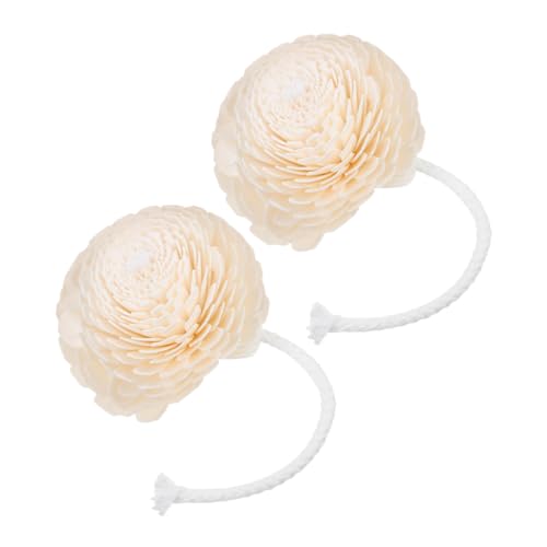 2Pcs Flower Essential Oil Diffuser with Bendable Cotton Rope for Home, Office and Car - Faux Flower Head Fragrance Diffuser Decorative Blossom for Home Office
