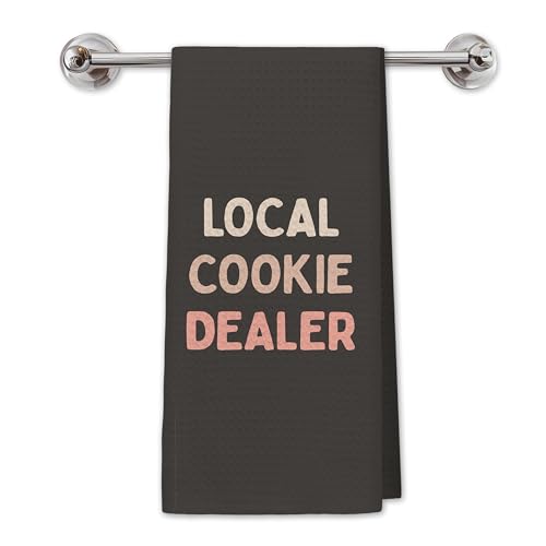 Local Cookie Dealer Kitchen Towels, Cookie Lover Baker Gifts Dish Tea Towels for Kitchen Decor, Retro Bakery Baking Decorative Hand Towels, 16x24 Inch - color: Cookie Dealer Kitchen Towels