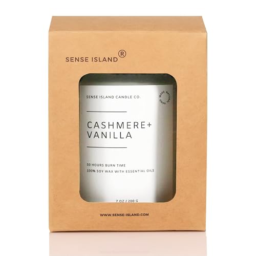 Cashmere Vanilla Scented Candle for Home Scented 50+ Hrs Highly Scented Creamy Vanilla Velvet Cashmere | 100% Natural Soy Candle Gifts for Women Vanilla Candles for Cozy Home - color: Cashmere Vanilla