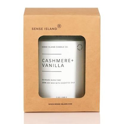 Cashmere Vanilla Scented Candle for Home Scented 50+ Hrs Highly Scented Creamy Vanilla Velvet Cashmere | 100% Natural Soy Candle Gifts for Women Vanilla Candles for Cozy Home - color: Cashmere Vanilla