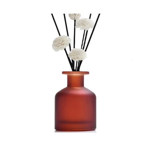 Empty Glass Diffuser Bottles Refillable Glass Container Jar 150ml / 5oz Fragrance Accessories DIY Replacement Diffuser Bottle for Essential Oils Reed Sticks Crafts Spa Home Decoration (Amber) - color: Amber