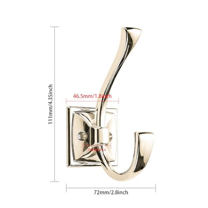 Wall Hooks,5 Pack Coat Hooks Hardware Towel Hooks for Hanging Coats Polished Nickel Robe Hooks Wall Mounted with Screws for Key, Towel, Bags, Cup. - color: Polished Nickel